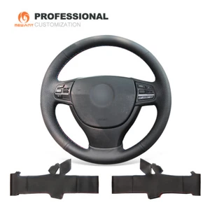 MEWANT Genuine Leather Steering Wheel Cover for BMW 5 Series F07 F10 F11 F18 F01 - Imagen 1 de 9