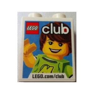 LEGO - Duplo, Brick with Lego Club LEGO.com/club and Max Pattern - White - Picture 1 of 1
