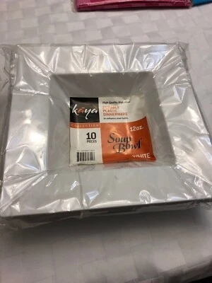 KAYA 白色耐用塑料 12 盎司。 汤碗 10 克拉,10 克拉 5 盎司 甜点碗 — 第 1/4 张图片