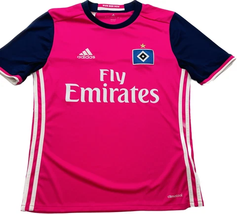 Adidas Fly Emirates Jersey Womens L  Pink Hamburg SV Short Sleeve Tee Tshirt Cover