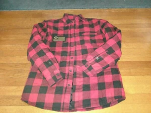 The Maine Band Shirt Quilted Flannel Jacket Buffalo Check Plaid Red L/M unisex - Picture 1 of 16