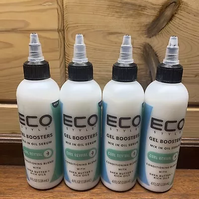 4 Bottles Eco Style curl revivial gel boosters mix in oil serum 4oz conditioning - Image 1 of 3