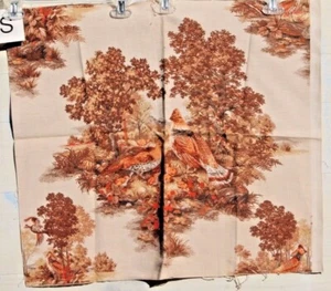 Game Birds Landscape image Cotten Linen Fabric Cloth, Sewing Craft 24" x 21” - Picture 1 of 6