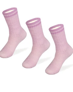 MERIWOOL LAYERS Superfine Merino Wool Kids Hiking Socks (3) Lilac Small - Picture 1 of 7