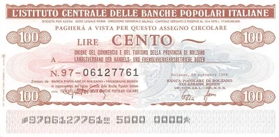 Italy / Omegna  100  Lira  13.12.1976  Uncirculated Banknote GFL - Image 1 of 2