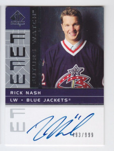 2002-03 UD SP AUTHENTIC RICK NASH RC AUTOGRAPH 493/999 ROOKIE #184 Jackets