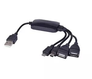 4-Port USB 2.0 Smart Hub - 2 USB Ports / 1 Micro USB Port / 1 Mini USB Port - Picture 1 of 1
