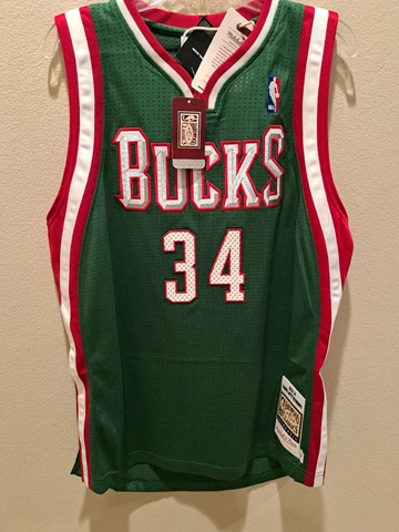 Giannis Antetokounmpo 2013-14 Milwaukee Bucks Mitchell & Ness Authentic Jersey Cover