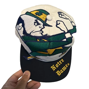 Notre Dame Fighting Irish The Game Big Logo Custom Snapback Hat Cap Cream Dome - Picture 1 of 7