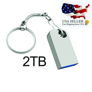 Unità flash USB UDisk super mini metallo 2 TB USB 3.0 memoria disco portatile argento - Foto 1 di 7