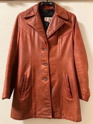 ROSE Schott Leather Jacket Coat Blouson Men Size XS Red Genuine USED - Image 1 of 4