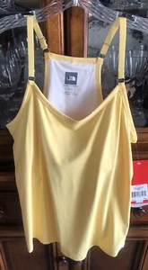 NWT Women The North Face Mira Vaporwick Camisole Tank Top XL Yellow Shelf Bra - Picture 1 of 19