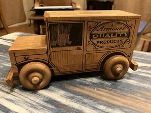 De Colección Toystalgia Land O'Lakes Promo Banco de Armadura Madera Camión de Entrega Juguete - Imagen 1 de 7