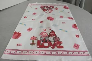 NEW Valentine's Day Flowers Gnome "Love Kiss" Microfiber Kitchen Towel 24" x 16" - Picture 1 of 4