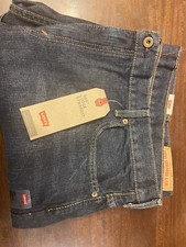 LEVI'S 569 Loose Straight Mens Jeans 44x32 Dark Blue Denim Brand New With Tags
