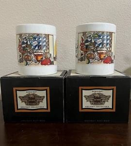 2 Harley Davidson Genuine Collectible 1909 V-TWIN Vintage Coffee Cups Mugs - Picture 1 of 21