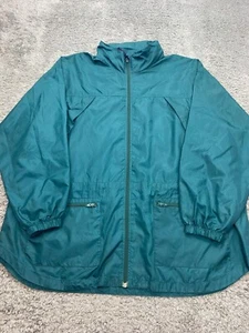 Vtg Catalina Jacket Mens XL Green Nylon Vented Full Zip Windbreaker Rain Coat - Picture 1 of 8