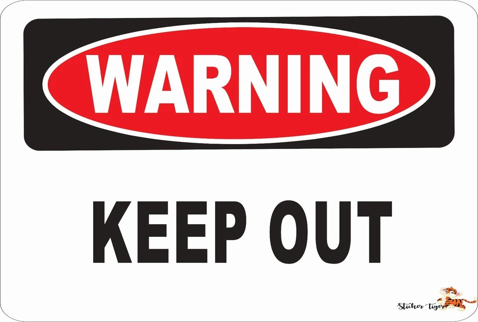 WARNING  KEEP OUT   Aluminum 8 x 12 Metal Novelty Danger Sign - Image 1 of 1