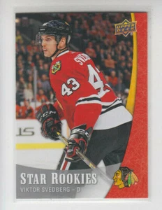 15/16 UD NHL Star Rookies Chicago Blackhawks Viktor Svedberg Rookie RC card #22 - Picture 1 of 2