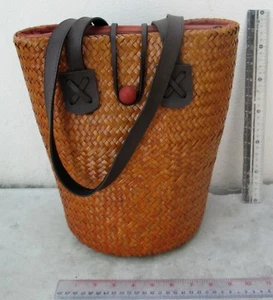 NEW Papyrus Handbag w/ Leather Straps Large & Light Weight 12 Inches - Picture 1 of 5