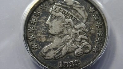 1833 LIBERTY CAPPED BUST DIME ROTATED DIE VARIETY 2 NORMAL 3 VF 25 RARE COIN - Image 1 of 4