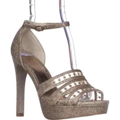 Zapatos Adrianna Papell Morgan Platino EE. UU. W 7,5 M Correas Plateadas Sandalia Tacones Nuevos en Caja Foto 1 de 4