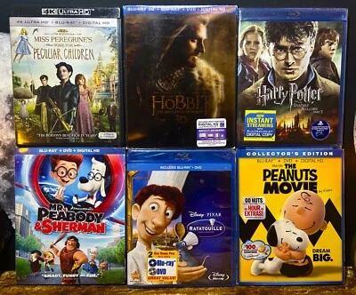 Blu Ray DVD Lot 5 New The Hobbit Smaug 3D Harry Potter Ratatouille Disney Pixar  - image 1 of 3