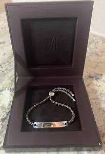 Monica Vinader 925 Sterling Silver Havana Friendship Bracelet Bar Mink Box - Picture 1 of 11