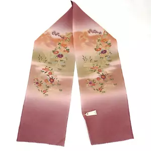 Kimono japonés bordado y Yuzen teñido seda Han-eri - Imagen 1 de 5