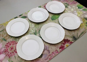 6  Vintage Hutschenreuther Racine Bavaria White China Dessert/Bread Plates 5 3/8 - Picture 1 of 5