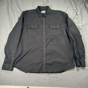 Lucky Brand "Saturday Stretch" Long Sleeve Button-Up Pocket Shirt Black XL