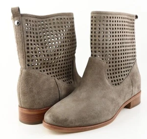 $225 MICHAEL MICHAEL KORS GRAHAM Cement Suede Designer Ankle Boots 5.5 - Picture 1 of 5