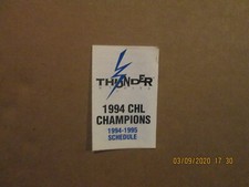 CHL Wichita Thunder Vintage Circa 1994-1995 Team Logo Hockey Pocket Schedule
