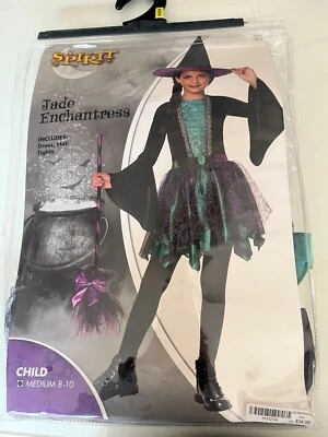 Spirit Halloween JADE ENCHANTRESS Witch Costume Dress Child Size M 8-10 - Image 1 of 3
