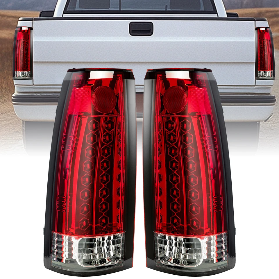 Red Pair Tail Lights lamp LED For 1988-1998 Chevy Chevrolet K1500 GMC C1500 - Image 1 of 4