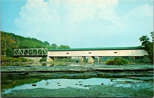 Postcard Harpersfield Ashtabula County Ohio Grand Bridge Grand River Vintage UNP - Picture 1 of 2