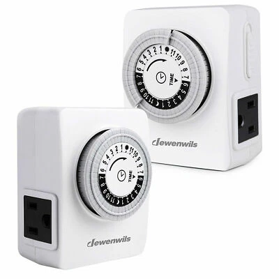 DEWENWILS 2 pack Indoor Outlet Timer Plug in Electrical Timer for Aquarium Lamp  - Image 1 of 4