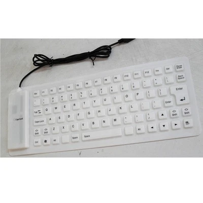 Waterproof Silicone Keyboard Foldable Flexible USB Dustproof DirtProof Full Size - Image 1 of 4