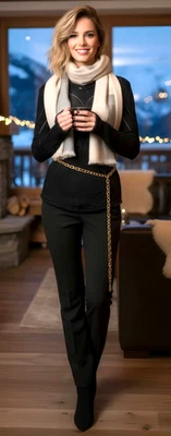 Autêntico Cinto de Corrente CHANEL Vintage Ouro Antigo Acessórios Femininos Raro - Imagem 1 de 4