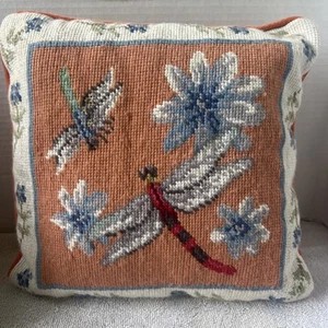 Cuscino lancia ago vintage libellula e fiori 11" - Foto 1 di 13