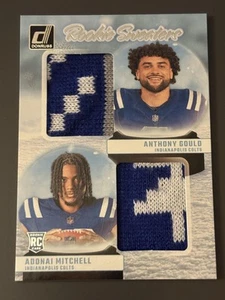 2024 Donruss #RHD-IND Adonai Mitchell Anthony Gould MEM Holiday Sweater Duals - Picture 1 of 2
