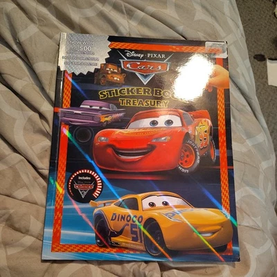 Libro de pegatinas de coches Disney Pixar Tesoro más de 500 pegatinas reutilizables/3 carteles Lg Foto 1 de 4
