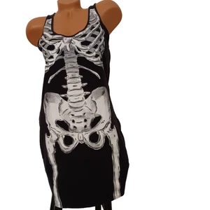 Adult Womens Halloween Costume – Skeleton Tank Dress Stretchy – Size Large - Picture 1 of 12