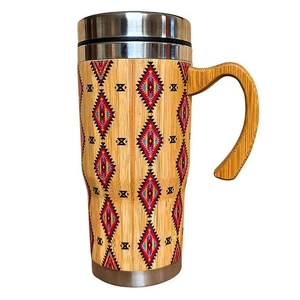 Taza de viaje de bambú y acero inoxidable de 15 oz diseño suroeste - ENVÍO GRATUITO - Imagen 1 de 5