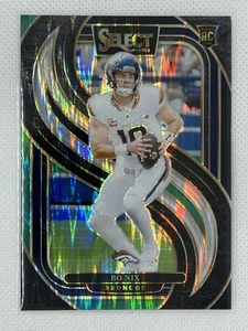2024 Select Bo Nix Premier RC Black and Green Prizm Shock #117 Broncos - Picture 1 of 2