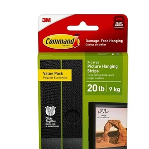 Command Picture Hanging Strips, XLarge, Holds 20 lbs, Damage Free, 12 Pairs - Picture 1 of 5