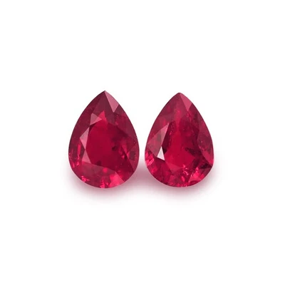 Mozambique Pear Red Ruby Pair 0.67CT - Image 1 of 4