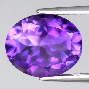 π 3.23ct 11x9mm VS Oval Natural Purple Amethyst - Unheated Uruguay Gemstone - Picture 1 of 4