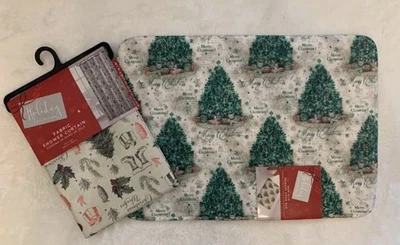 Набор рождественских тканевых занавесок для душа из пеноматериала с эффектом памяти - Изображение 1 из 3