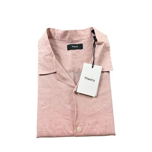 Theory Daze Viola Precise Linen Men’s S/S Button Front Size Large NWT 160$ - Picture 1 of 7